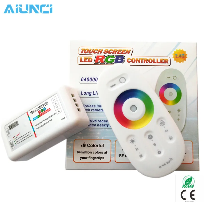 #Best DC 12V 24V RGB RGBW LED Controller 2.4G RF Touch Screen Remote Control 6A per Channel for SMD 5050 3528 5630 led strip Light