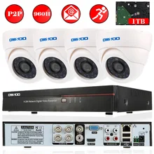 OWSOO безопасности Камера Системы 4CH полный 960 H/D1 DVR комплект системы охранного видеонаблюдения 4 шт. 800TVL кабель для камеры cctv Камера комплект 1 ТБ HDD