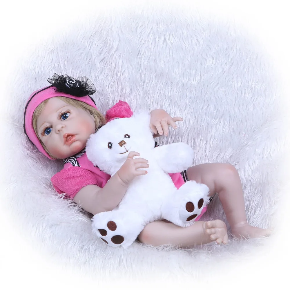 Кукла новорожденная NPK bebes reborn 55 см силиконовая кукла boneca полный подарок на день