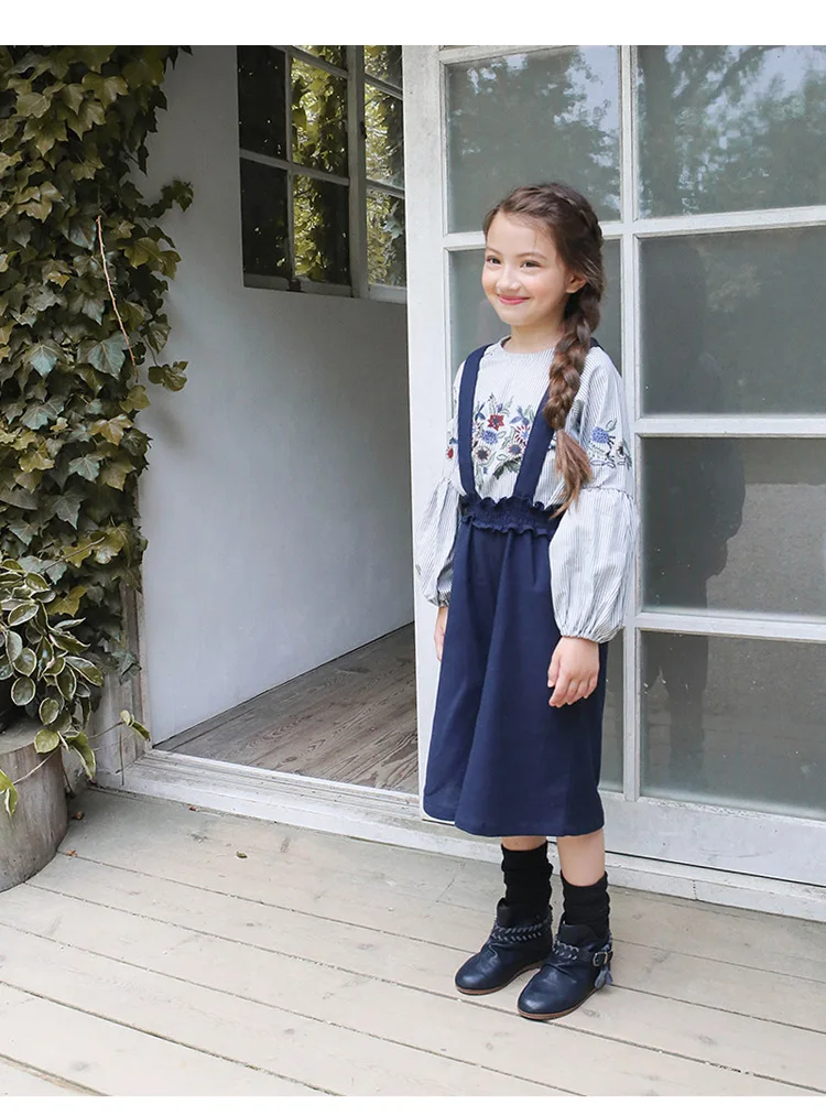 roupas para menina/Одежда для девочек Детские комплекты одежды комбинезон+ блузка комплект из двух предметов с цветочным рисунком