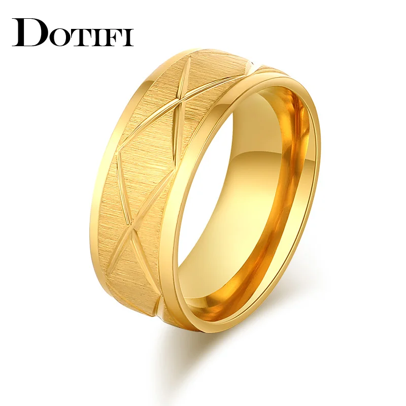 Женские кольца из нержавеющей стали DOTIFI 316L Золотое обручальное кольцо с крестом 8