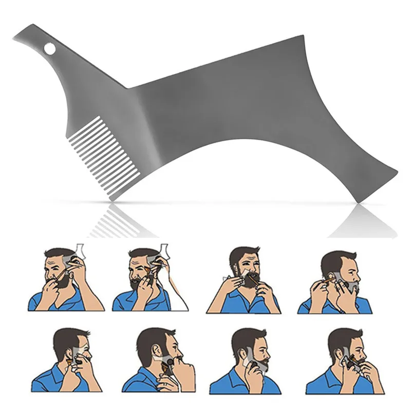 

All-in-one Stainless Steel Beard Shaping and Styling Template Comb Tool 100% Premium Quality Stencil for Men's Beard Shaving