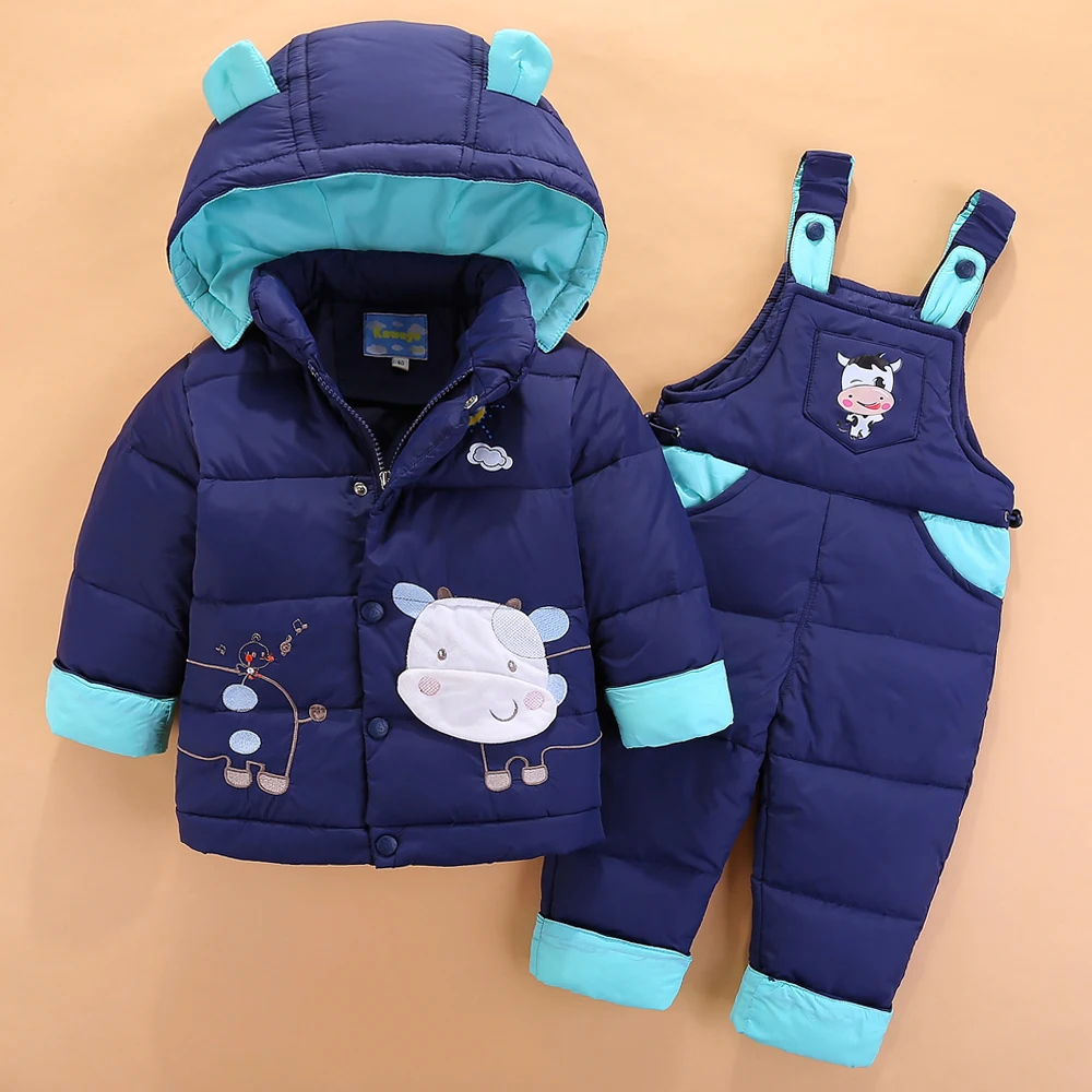 2017 Winter Children Duck Down Jacket Set Pants Jacket Clothing Baby