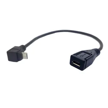 

100pcs Up Direction 90 Degree Angled Micro USB 2.0 5Pin Male to Female Extension Cable for Tablet