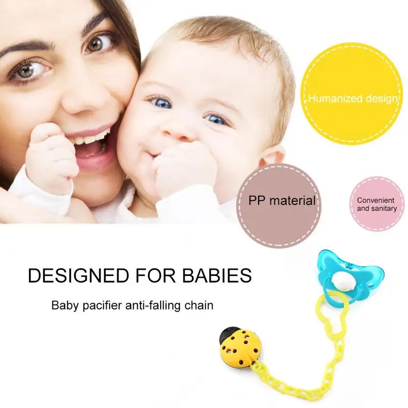 

Baby Pacifier Chain Pacifier Clip Anti-Fall Pacifier Chain Fixing Safety Clip Leash Strap Nipple Holder For Infant Feeding