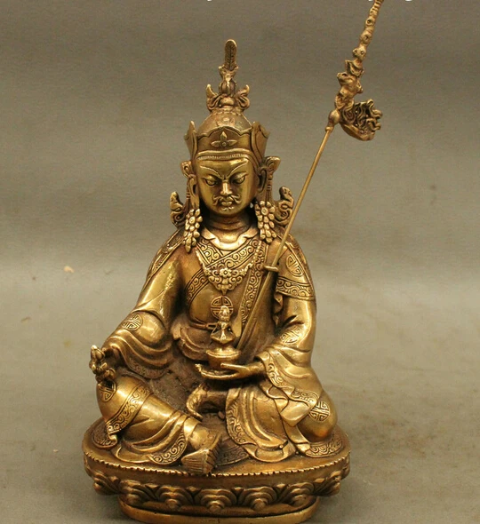 

wholesale factory Tibet Buddhism Brass Copper Longevity Guru Padmasambhava Rinpoche Buddha Statue