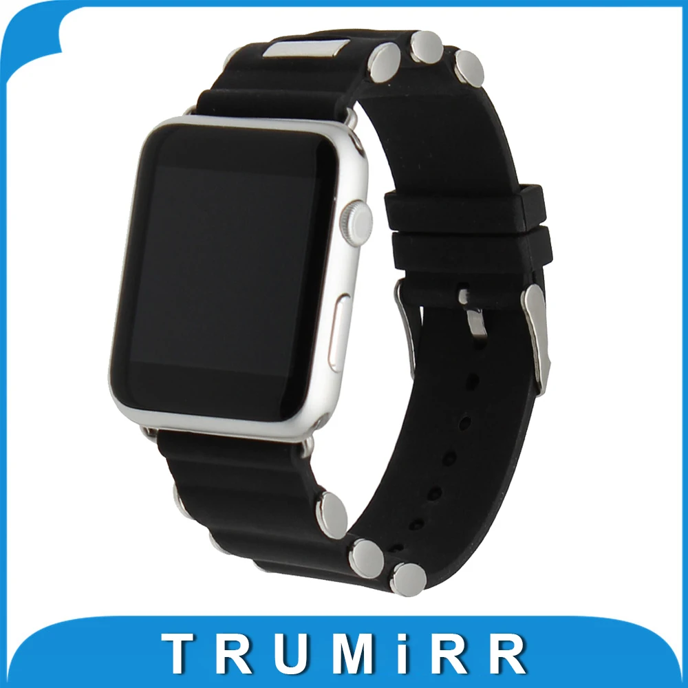 Prix pour Caoutchouc Bracelet En Silicone pour iWatch Apple Watch 38mm 42mm Bande De Remplacement En Acier Inoxydable Boucle Dragonne Bracelet Noir Prix pour Caoutchouc Bracelet En Silicone pour iWatch Apple Watch 38mm 42mm Bande De Remplacement En Acier Inoxydable Boucle Dragonne Bracelet Noir