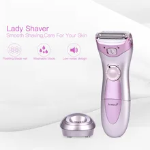 Kemei 110 В-240 В Перезаряжаемые бритья машинная стирка Для женщин Леди бритвы сухой и влажной удаления волос Эпиляторы Водонепроницаемый