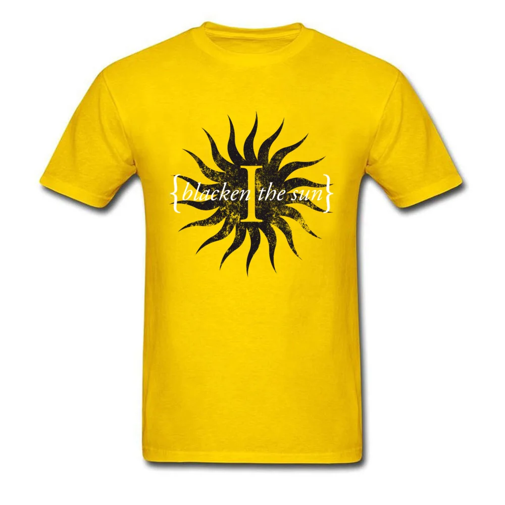 Blacken the sun T-shirts for Boys Geek Summer Tops Tees Short Sleeve New Arrival Casual Clothing Shirt Crewneck 100% Cotton Blacken the sun yellow