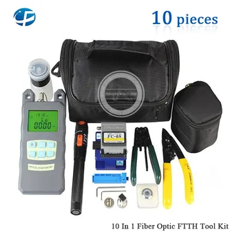 

Best price FTTH Tool Kit with FC-6S Fiber Fiber Cleaver +Optical Power Meter 10Mw Visual Fault Locator+ fiber cutting blades 12