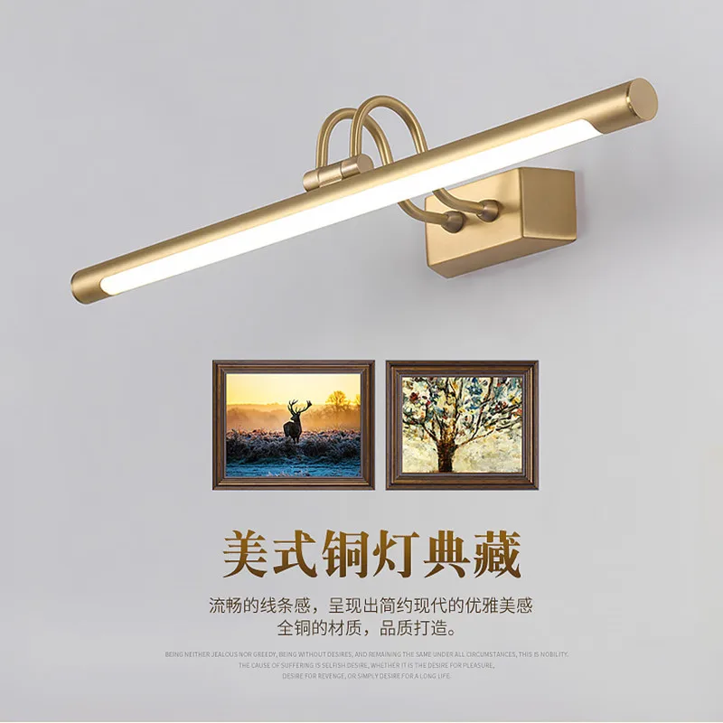 

Luminaria Copper Mirror Headlights American Bathroom LED Cabinet Wall Sconce Lamp Nordic Makeup Hanglamp Home Deco Light Fixture