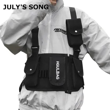 

JULY'S SONG Functional Tactical Waist Bag Hip Hop Streetwear Chest Rig Bag Men Women Shoulder Waist Pack Adjustabl Crossbody Bag