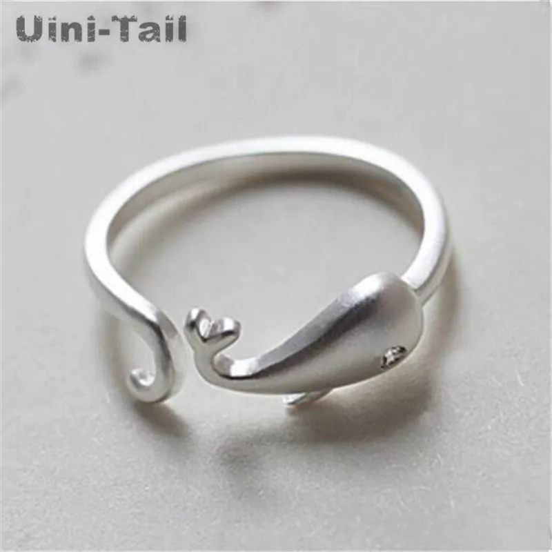 Uini Tail 2018 новый список 925 стерлингового серебра открытый милый кольцо с Китом