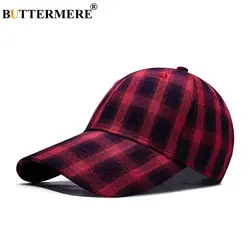 BUTTERMERE красные бейсболки Для мужчин клетчатая Хлопковая мужская шляпа Для женщин Винтаж Высокое качество клетчатый Повседневное 2019 сезон