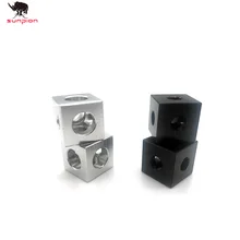 Детали 3d принтера openbuilds алюминиевый блок кубическая Призма соединительный диск регулятор угол куба v-слот Трехходовой угловой кронштейн