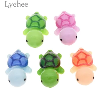 

Lychee 5pcs Sea Turtle Miniatures Small Size Tortoise Design Ornaments Home Micro Decoration
