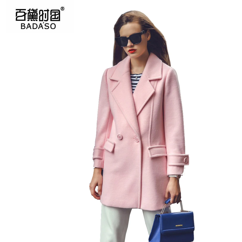 Popular Pink Wool Coat Women-Buy Cheap Pink Wool Coat