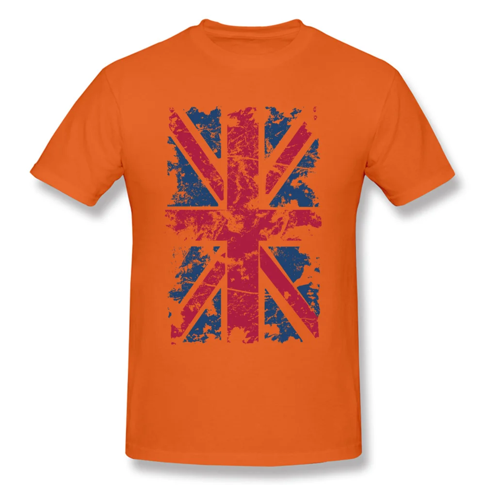  Printed Tops T Shirt Funny Short Sleeve Men T-Shirt TpicOriginaltitle Birthday Mother Day Tops Tees O Neck Wholesale UK Flag orange