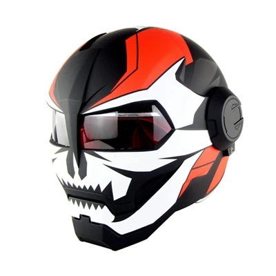 SOMAN Iron Man Motorcycle Helmet Flip up Motorbike Robot Style Helmet Motocross Casco Moto Cross Helm DOT Approval 515 - Цвет: shinning monster