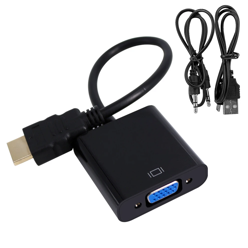 SeenDa HDMI к VGA Кабель-адаптер 1080P папа к Famale с аудио кабелем для HD ТВ xbox PS3 PS4 ноутбук ТВ коробка - Цвет: audio power supply