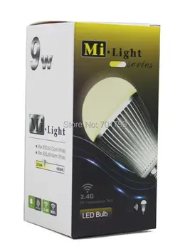 

8pcs 2.4Ghz RF LED WW/WC Bulb 9W + one WIFI controller+ one 2.4Ghz RF4-zone touch dimmer