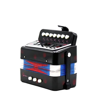 

New D'Luca Child Button Toy Accordion black blue red /7 Keys + 3 Buttons Children Kids Button Toy Accordion