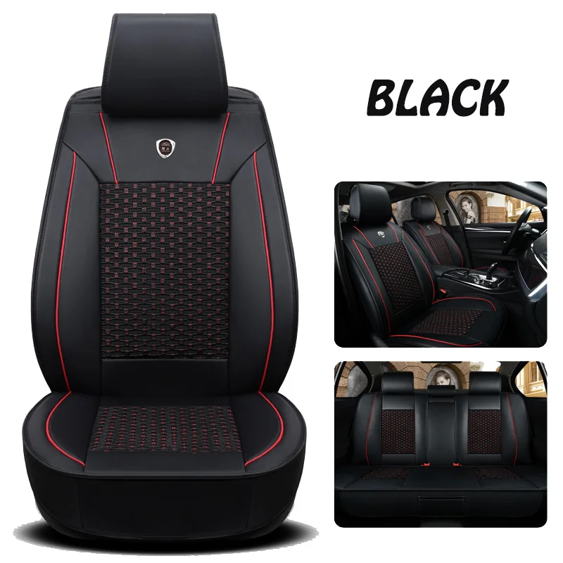 Чехлы на сиденья и подставки для Kia K2 K3 K4 K5 K9 SPORTAGE Rui Sorento Borrego cadenza Tire Track Detail Styling Car Seat протектор - Название цвета: Black