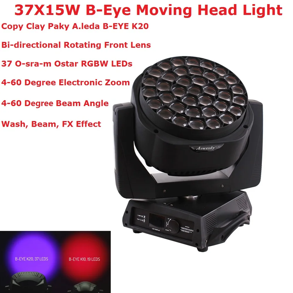 

B-Eye Moving Head Lights Wash Beam FX Effect 37X15W Osra-m Lamp RGBW Moving Head Stage Lights Professional Dj Shows Equipments