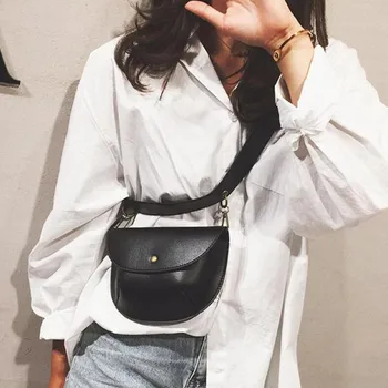 

2019 Fashion Women Chest Bag Solid PU Leather Belt Small Messenger Phone Bag Pouch Female Waist Chest Bag