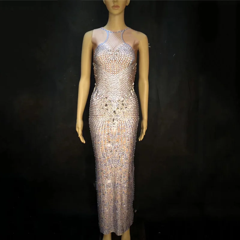 

sexy Party Wear Sexy Dj Gogo rhinestones Costume Women Performance Birthday Celebrate Dresses Evening Outfit freeshipping