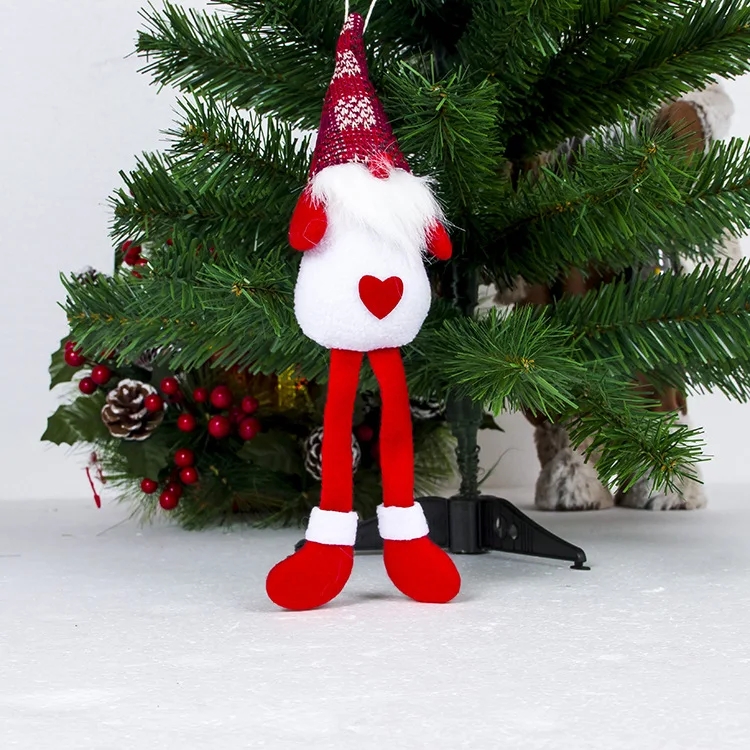 1 шт. Милая Красная шляпа Санта Клаус кукла Рождественская елка украшение кулон игрушка рождественские вечерние украшения для дома - Цвет: 1
