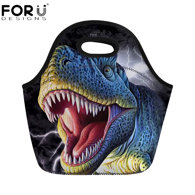 FORUDESIGNS/термо-сумка для ланча, сумки Tyrannosaurus Rex T, динозавр Рекс, 3D принт, кулер, теплая сумка для еды для детей, сумка для хранения еды