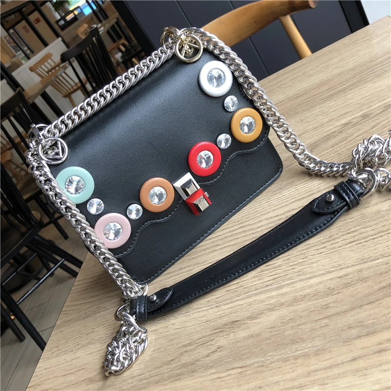 

Summer New Luxury Fashion Diamond Chain Shoulder Messenger Bags Famous Design Genuine Leather Women Purses and Handbags