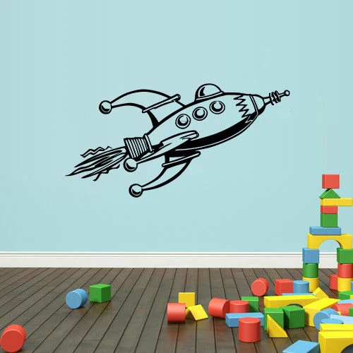 3 sizes Wall Decal Vinyl Sticker Decals Kids Nursery Rocket Space Stars Rocket Boys Wall Sticker
