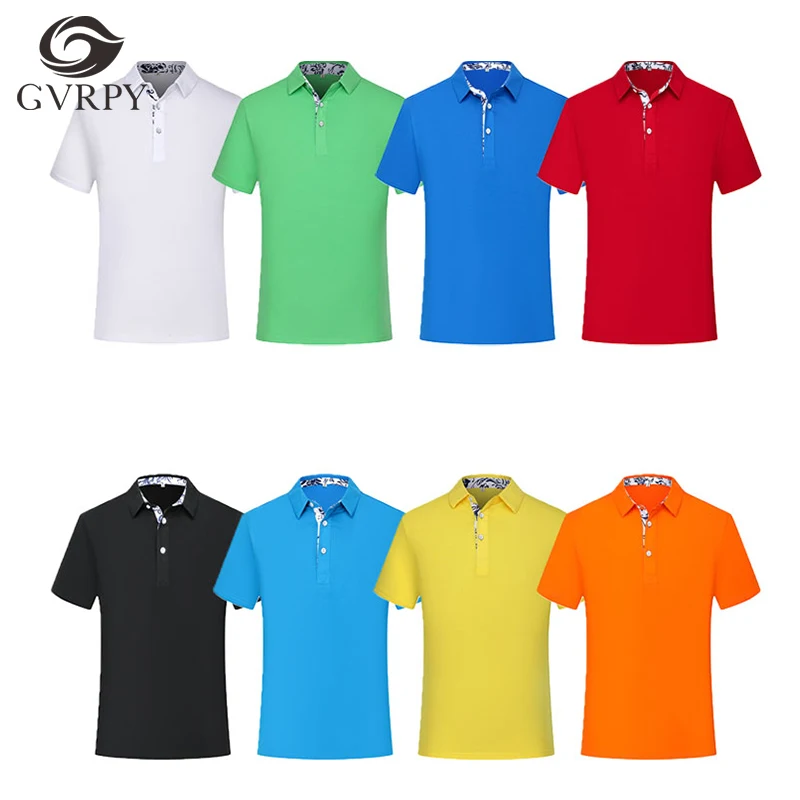 

2019 Summer Unisex Neckline Print Lapel Short Sleeve Polo Shirt Men's Sports Casual Shirt Hotel Cafe Waiter Work Uniform Tops