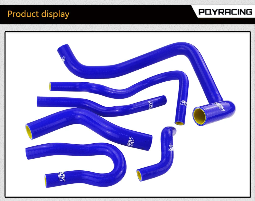 Синий и желтый комплект силиконовых шлангов радиатора для CIVIC SOHC D15 D16 EG EK 92-00 6 шт. с логотип pqy PQY-LX1303C-QY
