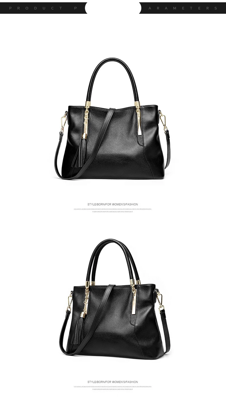 Сумки женские реальные Сумки из кожи леди кисточкой дизайнер Сумки Высокое качество Теплые сумка сумки сумка Для женщин черный