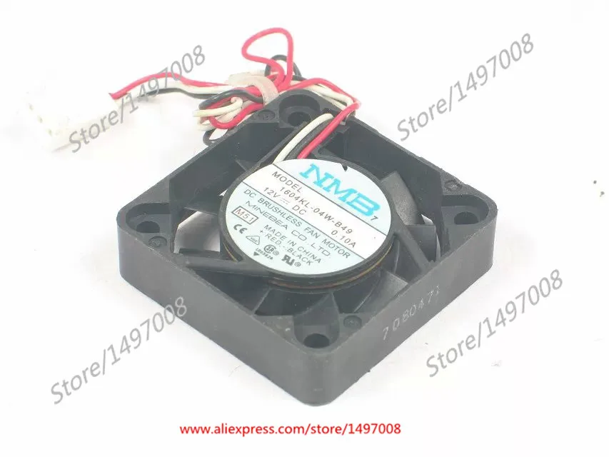 

NMB-MAT 1604KL-04W-B49 M51 DC 12V 0.10A 3-Wire 40x40x10mm Server Cooler Fan