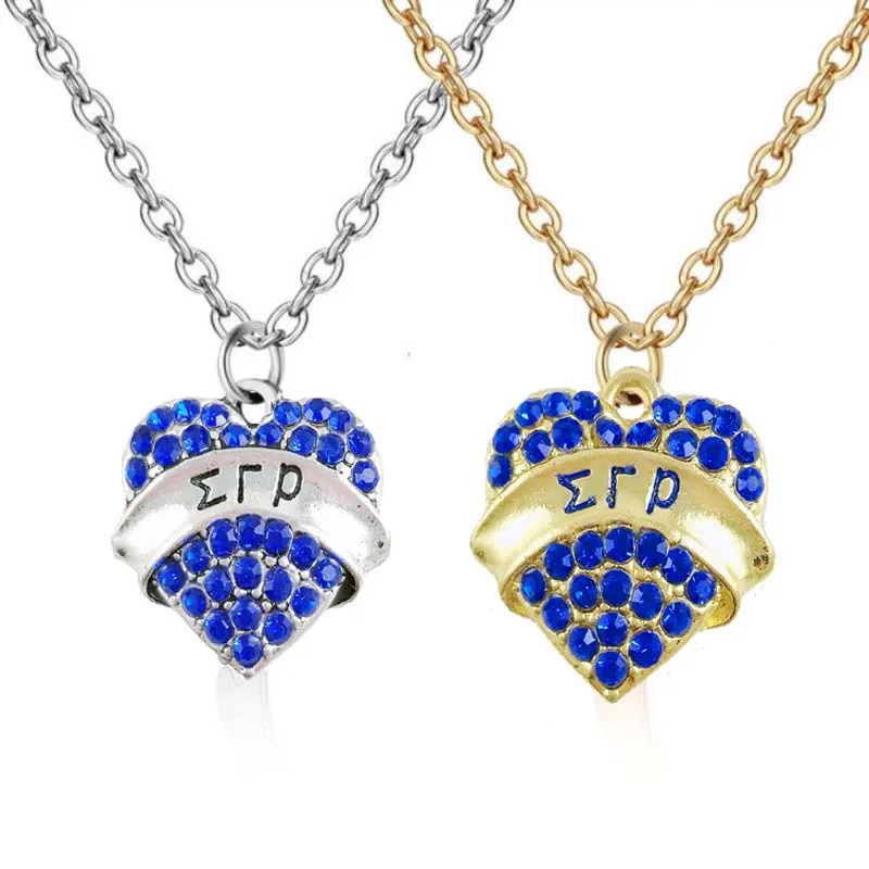 

Heart shape gold Tone Sigma Gamma Rho Sorority SGR pedant Necklace Jewelry