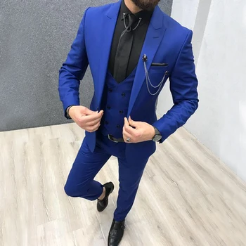 

Italian Double-breast Vest Wedding Costume Suit for Men Groom Suits Tuxedos 3 Pieces Prom Party Suits Wedding Tuxedo for Man
