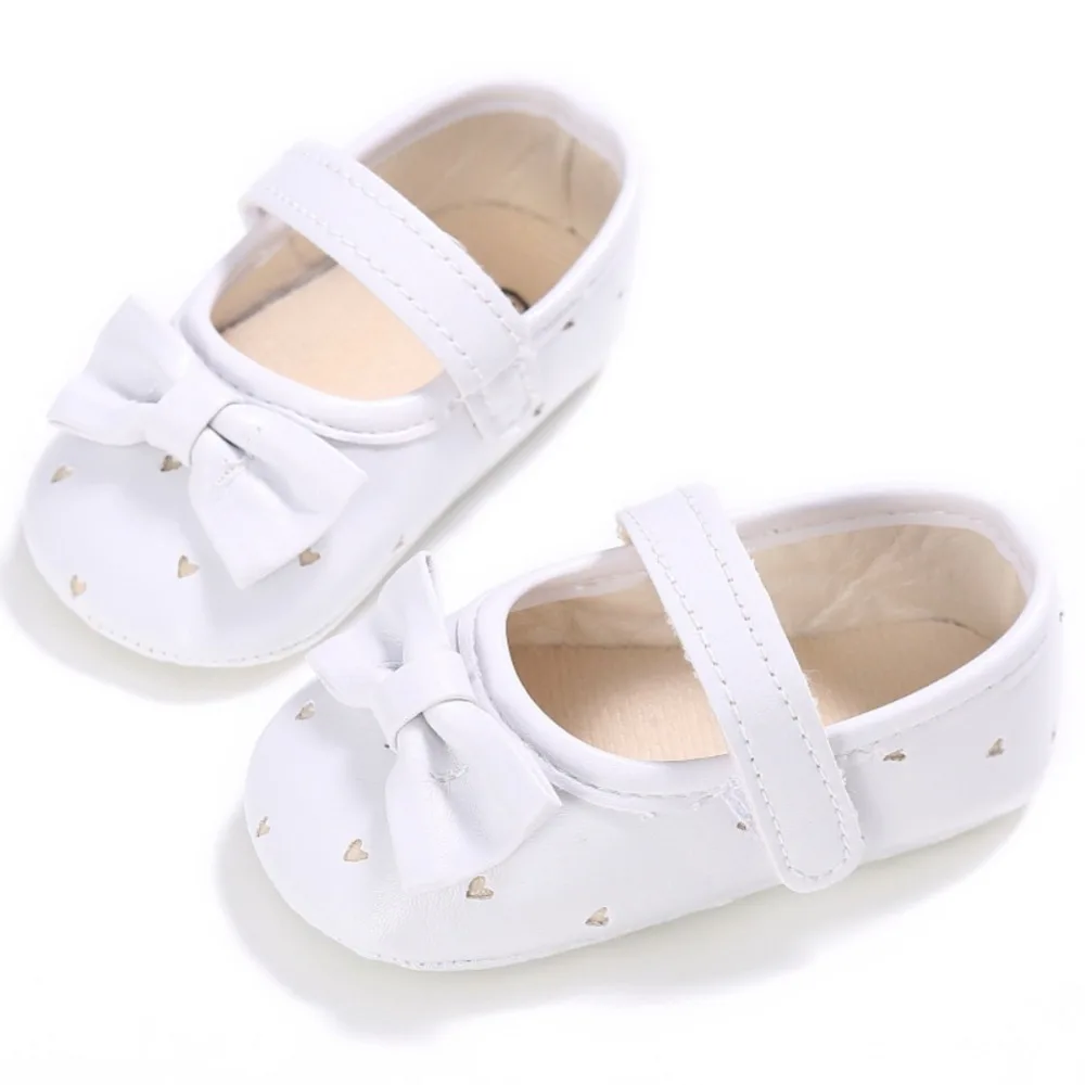 Newborn Baby Girl Soft Sole Leather Crib Shoes Anti-slip Sneaker Prewalker 0-18M