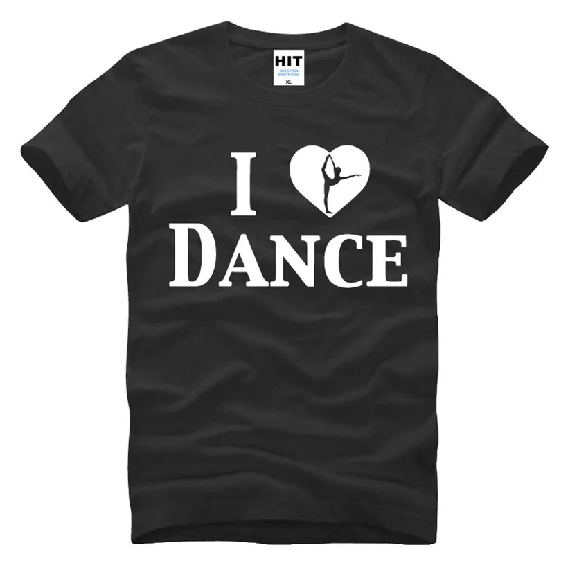 I Love Dance креативная Мужская футболка с принтом модная новинка 2016 хлопковая