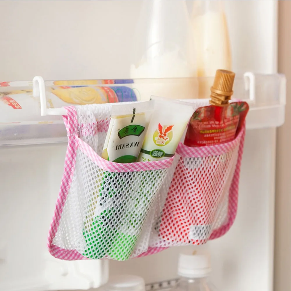 2Pcs Kitchen Refrigerator Hanging Storage Bag Food Organizer Fridge