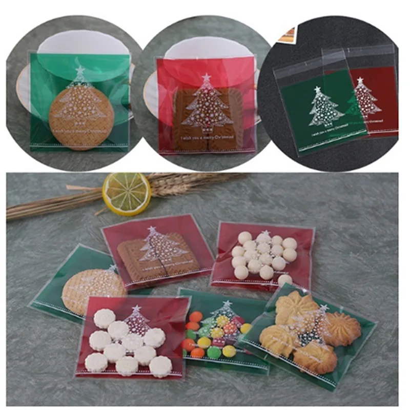 100PCS/Set Cake West Point Biscuit Candy Packing Bag Self-adhesive Cookie Bags Independent Small Gift Chirstmas Supplies | Дом и сад