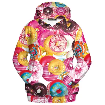

New 3D Print Women Autumn Winter Hoodies Sweatshirts Roupas Inverno Feminino Sweet Donuts Female Fall Pullovers Tops Hooded