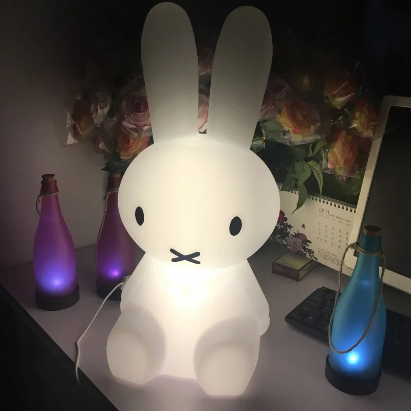 

Rabbit Brown Bear Night Light LED Dimmable 7 Color/ Warm Light Baby Gift Night Light Animal Cartoon Decoration Bedside Lamp
