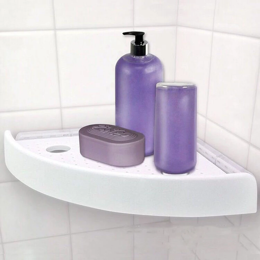 

2018 New Bathroom Corner Storage Rack Punch-free Bathroom Shower Shampoo Soap Cosmetic Storage Rack Kitchen Organizer Shelf