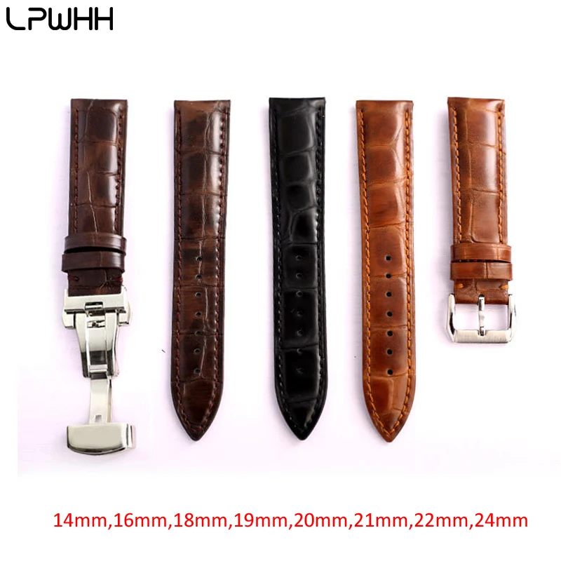 

LPWHH Genuine Leather Watchband For Watch Accessories Strap 14mm 16mm 18mm 19 20 21mm 22mm 24mm Watch Band Leather Bands