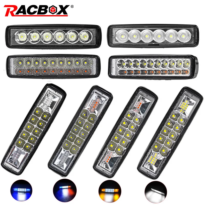 

2 pcs DRL 18w 6 inch led light bar work fog running strobe side day light Assembly headlights bulb for ford focus 2 jeep car ATV