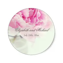 Tarro de albañil de peonía Rosa Vintage de 3,8 cm Etiqueta de recuerdo de boda pegatina redonda clásica pegatinas de boda brillantes personalizadas